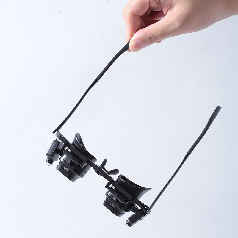 Electronics Repair Glasses - 고배율 24배 헤드 마운트 안경 시계