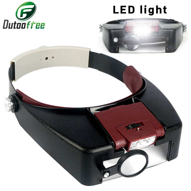 Electronics Repair Glasses - 헬멧 스타일 10X 헤드밴드 돋보기 안경,