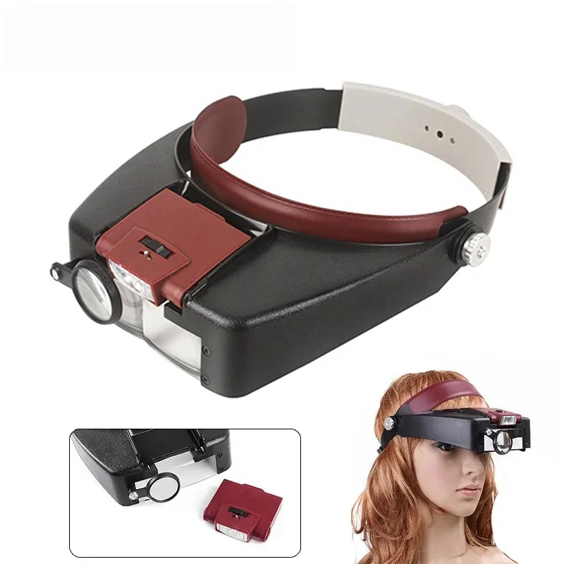 Electronics Repair Glasses - 10배 확대 헤드밴드 안경 LED 조명
