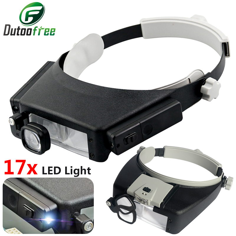 Electronics Repair Glasses - 새로운 헤드밴드 돋보기 LED 조명 루페