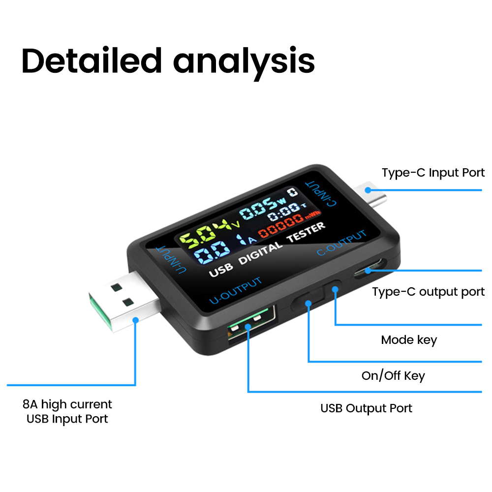 USB 테스터 10 in 1 DC 디지털 볼트미터 전류 - Usb Ammeter Tester 리뷰 및 가격