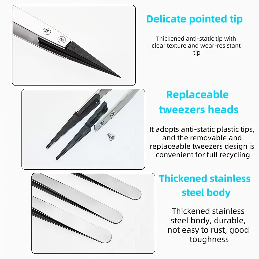 2개 ESD-259 정전기 방지 핀셋 세트 전자 제품  - Electronics Repair Tools And Equipment 리뷰 및 가격
