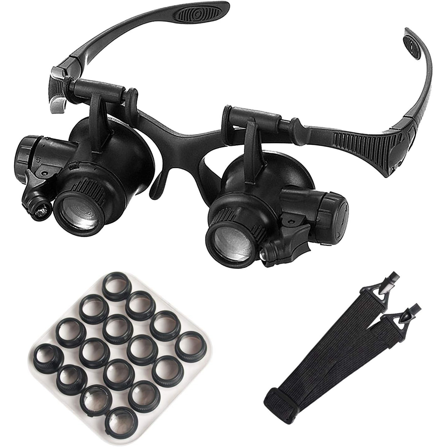 LED 라이트 돋보기가있는 헤드 장착형 돋보기 2.5/ - Electronics Repair Glasses 리뷰 및 가격