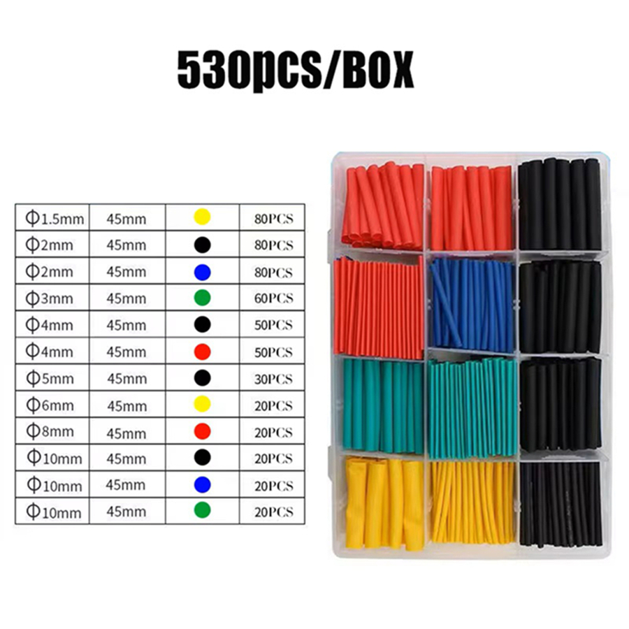 530pcs 750pcs 열 수축 튜브 모듬 된 크기  - Electronics Repair Youtube 리뷰 및 가격