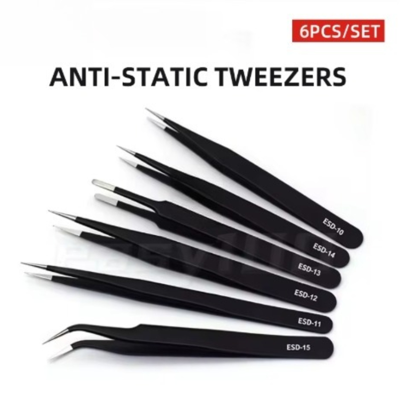 6pcs 정밀 핀셋 세트 ESD 정전기 방지 스테인레스 - Electronics Repair Tool Kit 리뷰 및 가격