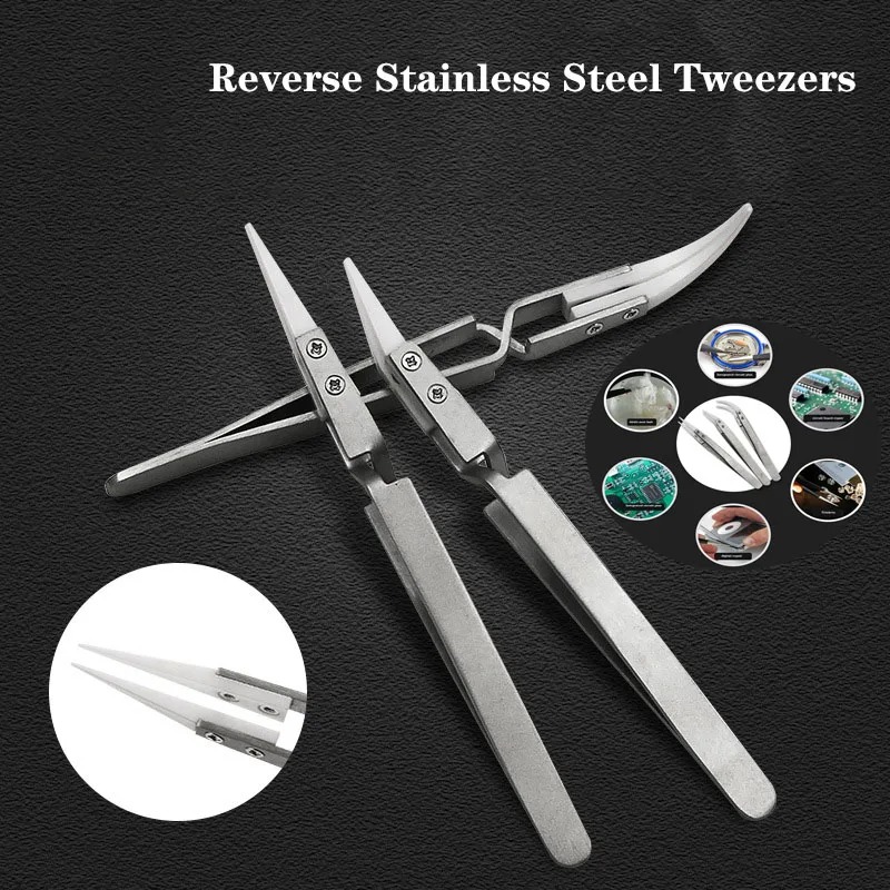 스트레이트 팁 정전기 방지 역방향 세라믹 핀셋 내산성  - Electronics Repair Tools And Equipment 리뷰 및 가격