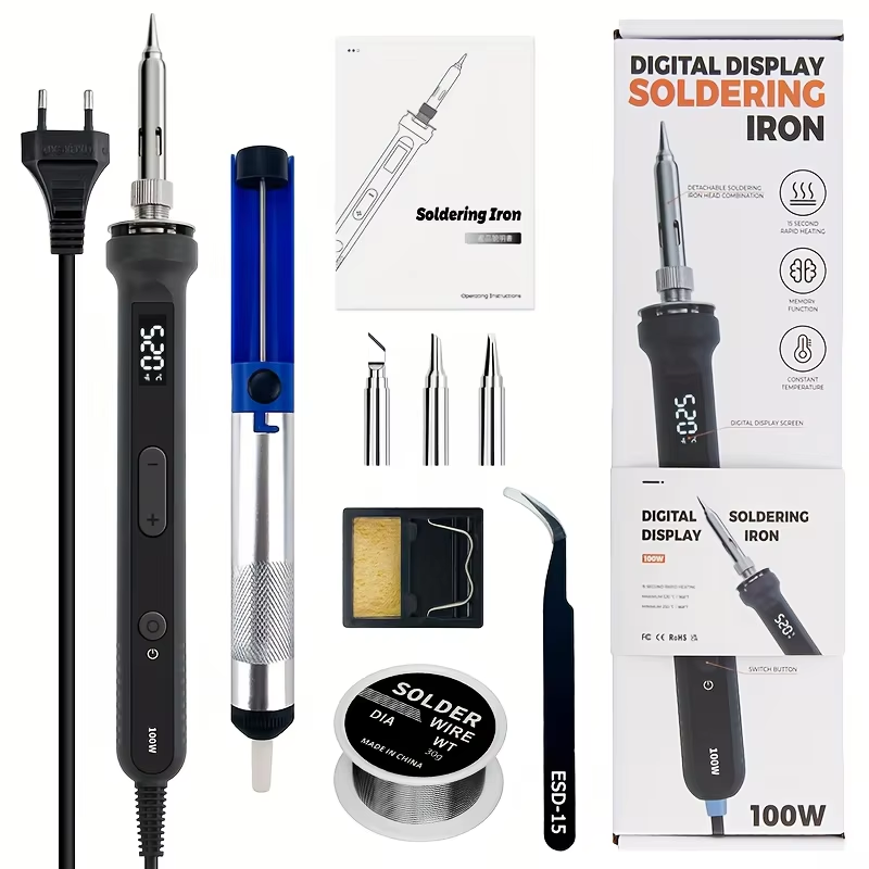 100W 디지털 납땜 인두 키트 오토바이 수리 및 전자 - Electronics Repair Parts 리뷰 및 가격