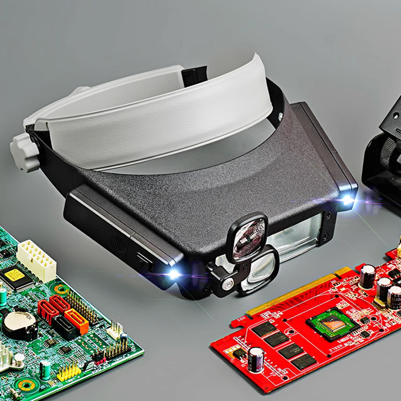 새로운 헤드밴드 돋보기 LED 조명 루페 현미경 안경, - Electronics Repair Glasses 리뷰 및 가격