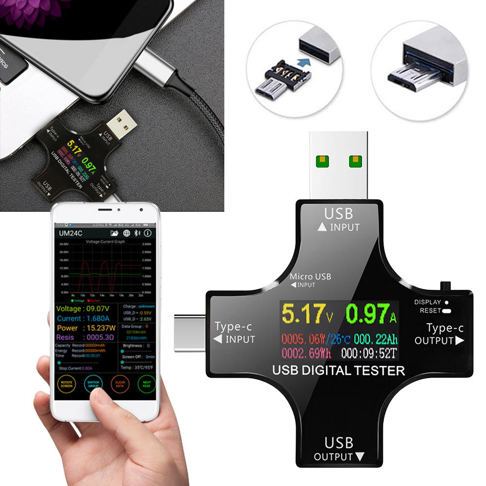 USB 테스터 Type-C PD 컬러 디지털 전압계 전 - Usb Ammeter Tester 리뷰 및 가격