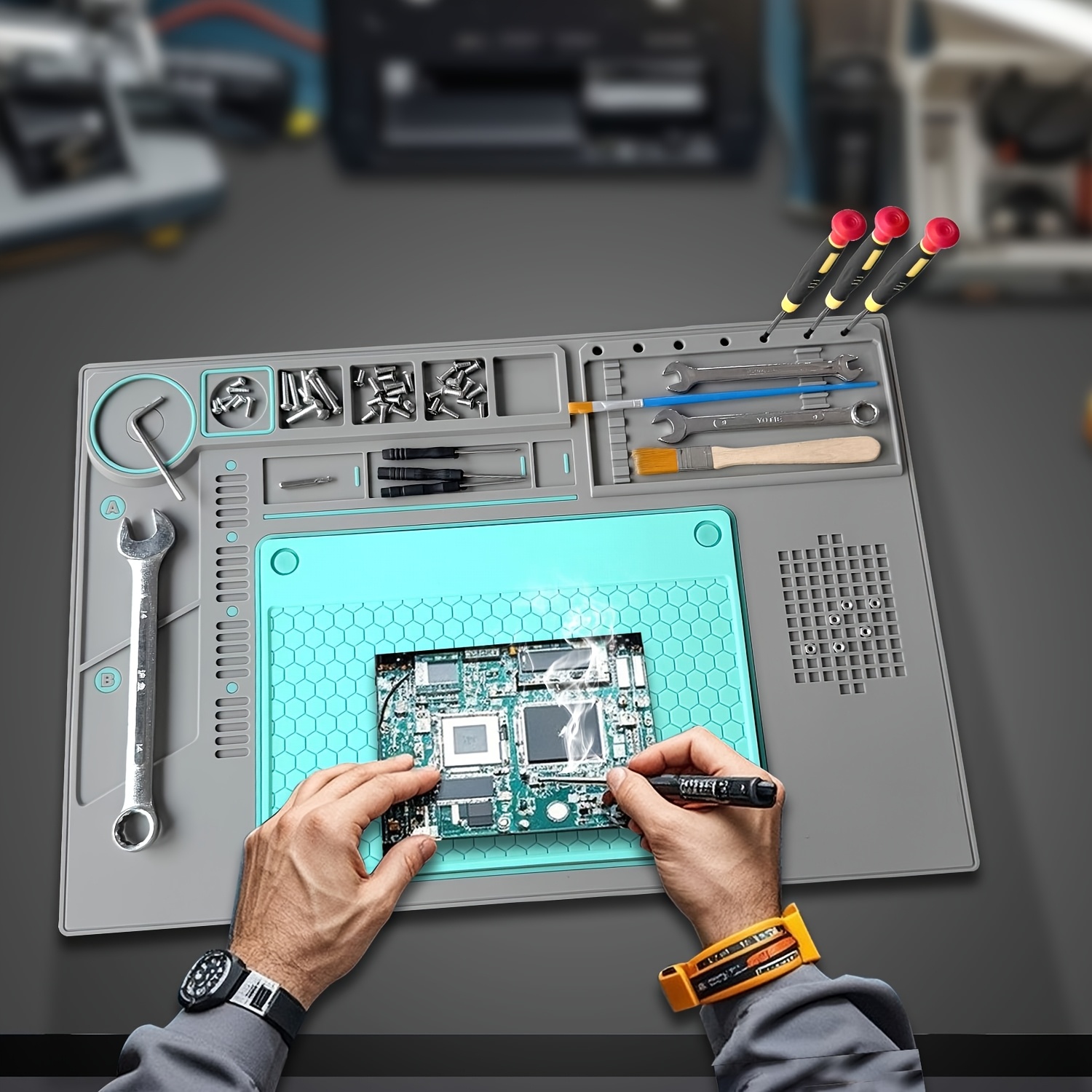 내열성 납땜 매트 절연 전화 수리 매트 나사 실리콘 테 - Electronics Repair Business 리뷰 및 가격