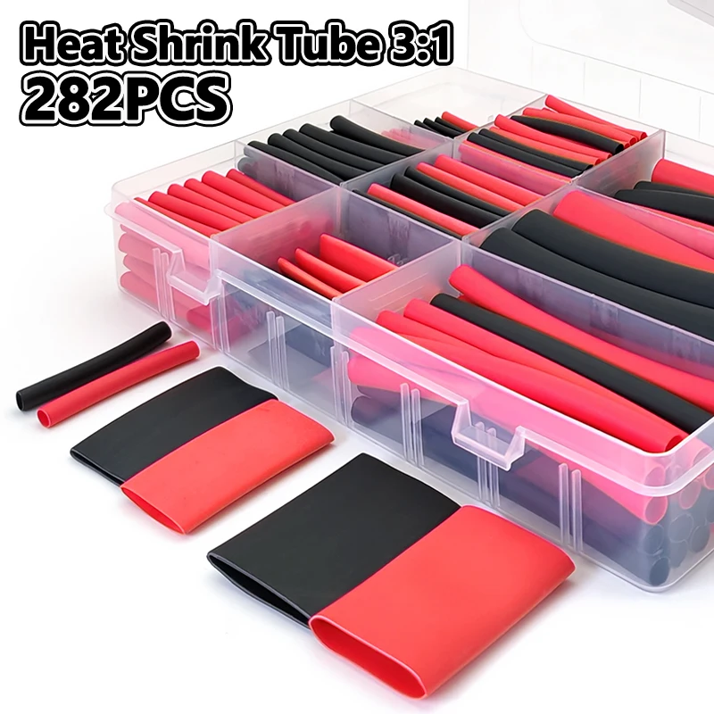 282Pcs 전자 케이블 열 수축 튜브 검정 빨강 폴리 - Electronics Repair Youtube 리뷰 및 가격