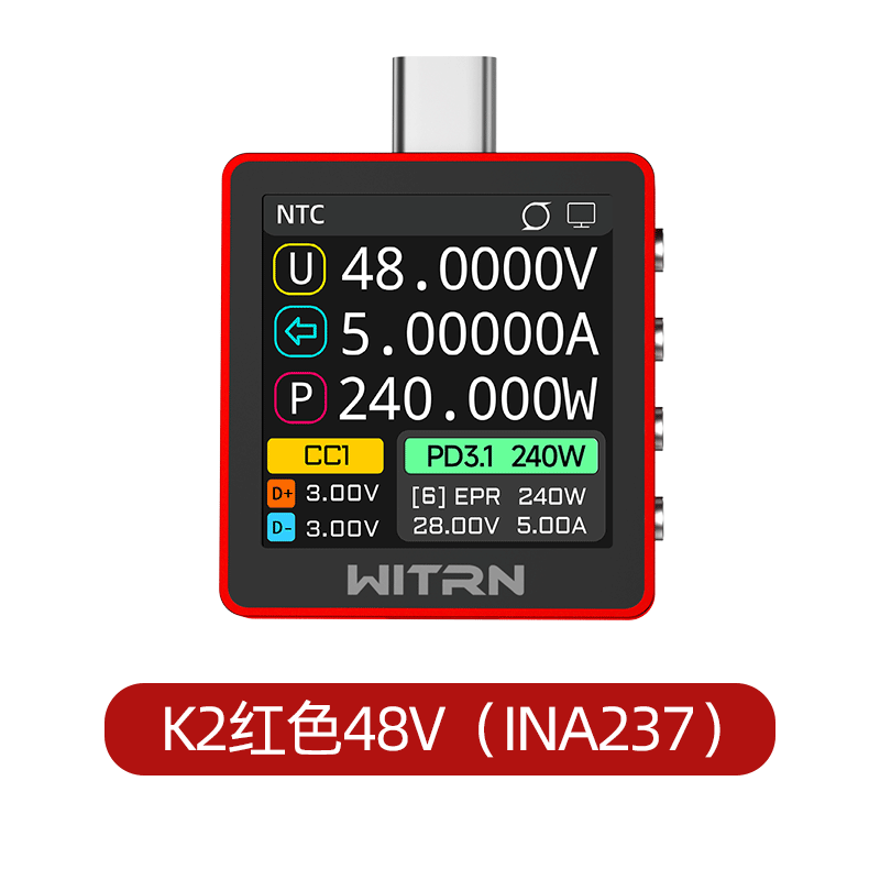새로운 레드 버전 WITRN K2 INA237 48V  - Usb Ammeter Tester 리뷰 및 가격