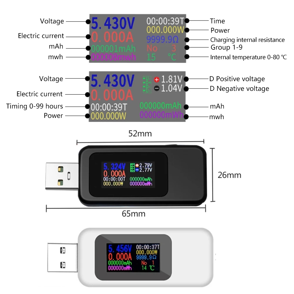 10 in 1 USB 테스터 DC 디지털 전압계 전류계 - Usb Ammeter Tester 리뷰 및 가격