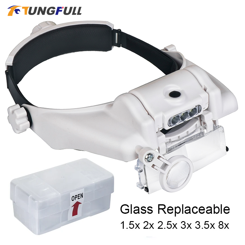 LED 헤드밴드 돋보기 전문 확대경, 핸즈프리 루페 시 - Electronics Repair Glasses 리뷰 및 가격